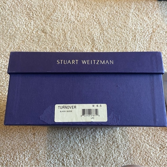 Stuart Weitzman Black Suede Turnover Platform Heel - Picture 5 of 14